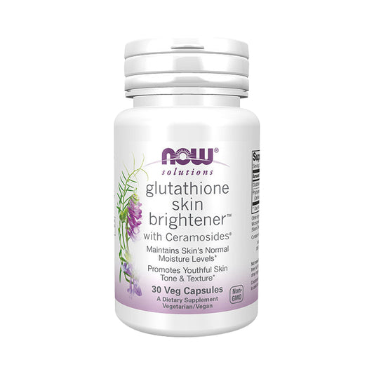 NOW Solutions, Glutathione Skin Brightener with Ceramosides, Moisturizing and Illuminating, 30 Veg Capsules - Bloom Concept