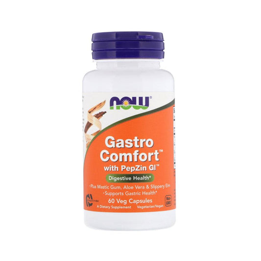 NOW Supplements, Gastro Comfort, plus Mastic Gum, Aloe Vera and Slippery Elm, 60 Veg Capsules - Bloom Concept