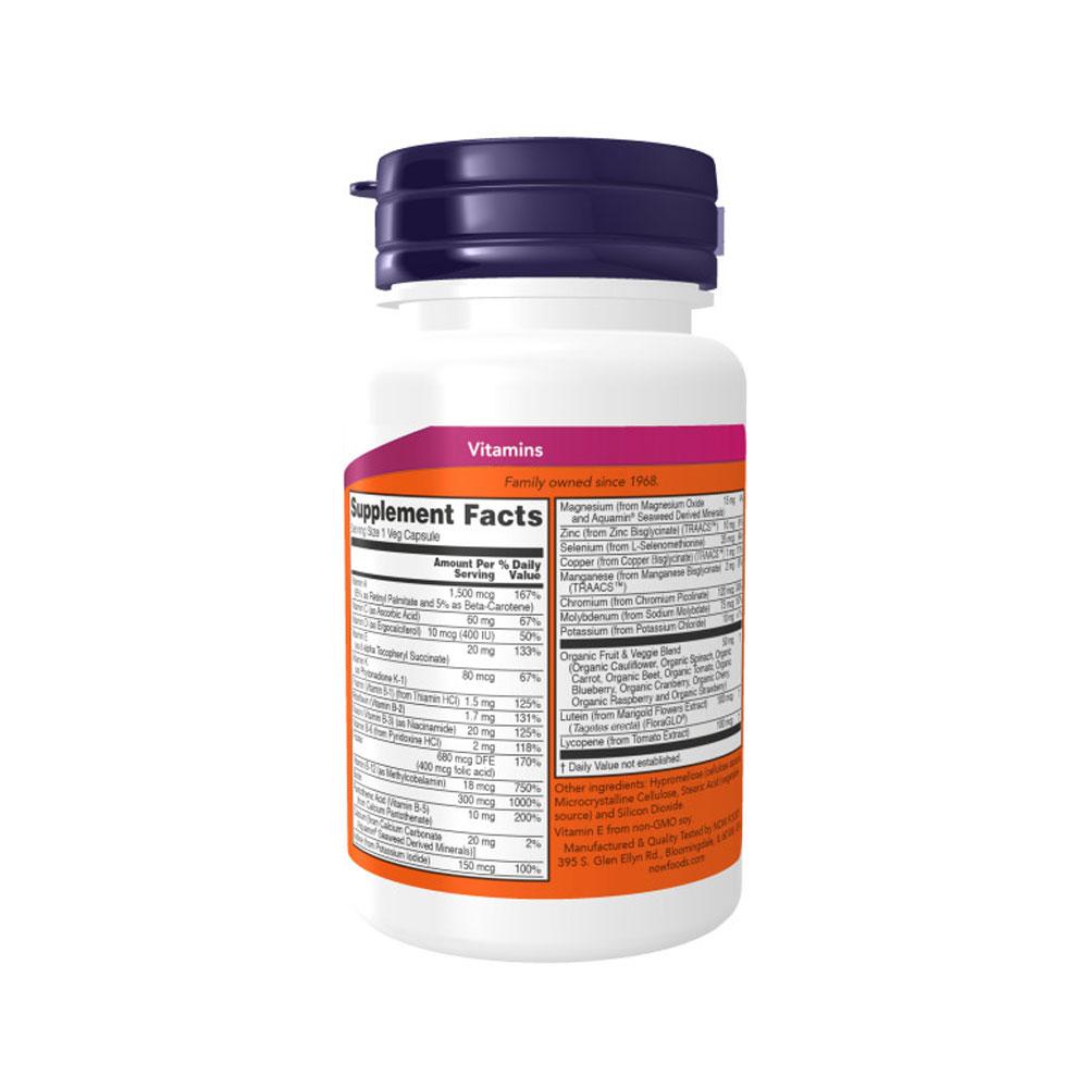 NOW FOODS Supplements, Daily Vits with Fruit & Veggie Blend, Lutein and Lycopene, 30 Veg Capsules - Bloom Concept