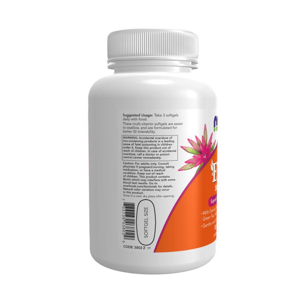 NOW Supplements, Eve Women's Multivitamin with Evening Primrose, Cranberry, Green Tea, Horsetail Silica & CoQ10, 90 Softgels - Bloom Concept