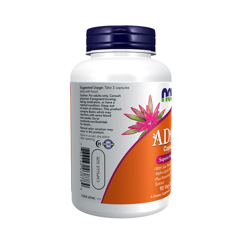 NOW Supplements, ADAM Men's Multivitamin with Saw Palmetto, Lycopene, Alpha Lipoic Acid and CoQ10, Plus Natural Resveratrol & Grape Seed Extract, 90 Veg Capsules - Bloom Concept