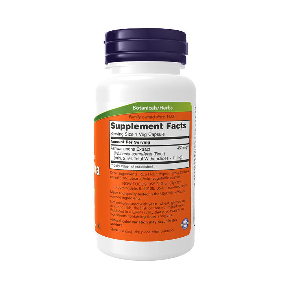 NOW Supplements, Ashwagandha (Withania somnifera) 450 mg (Standardized Extract), 90 Veg Capsules Vitamins &amp; Supplements NOW Foods USA