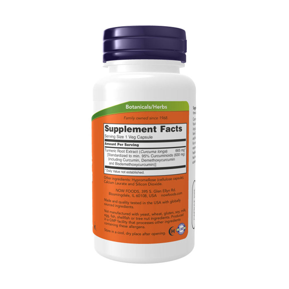 NOW Supplements, Turmeric Curcumin, Derived from Turmeric Root Extract, 95% Curcuminoids, Herbal Supplement, 60 Veg Capsules Vitamins &amp; Supplements NOW Foods USA