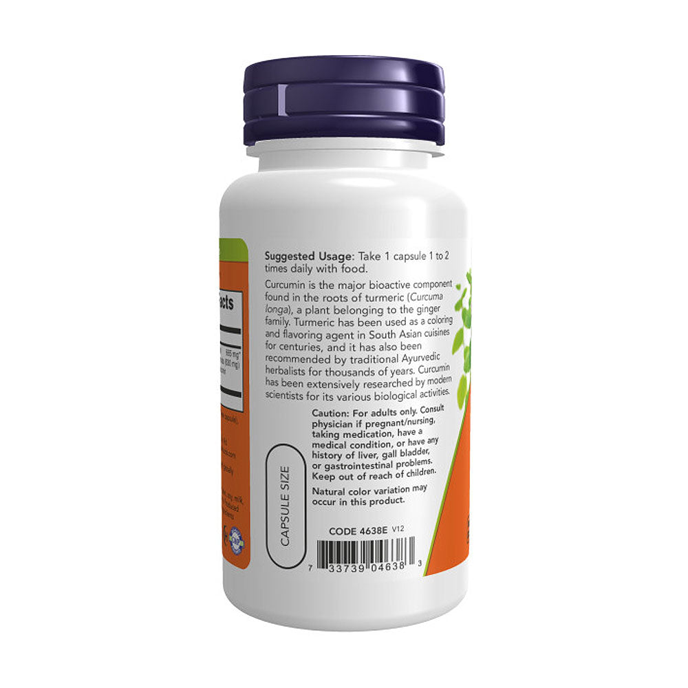NOW Supplements, Turmeric Curcumin, Derived from Turmeric Root Extract, 95% Curcuminoids, Herbal Supplement, 60 Veg Capsules Vitamins &amp; Supplements NOW Foods USA
