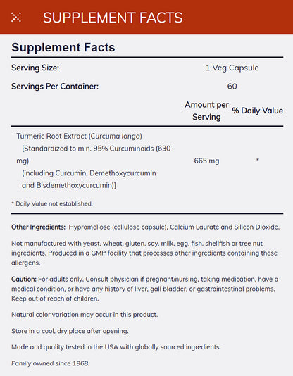 NOW Supplements, Turmeric Curcumin, Derived from Turmeric Root Extract, 95% Curcuminoids, Herbal Supplement, 60 Veg Capsules Vitamins &amp; Supplements NOW Foods USA