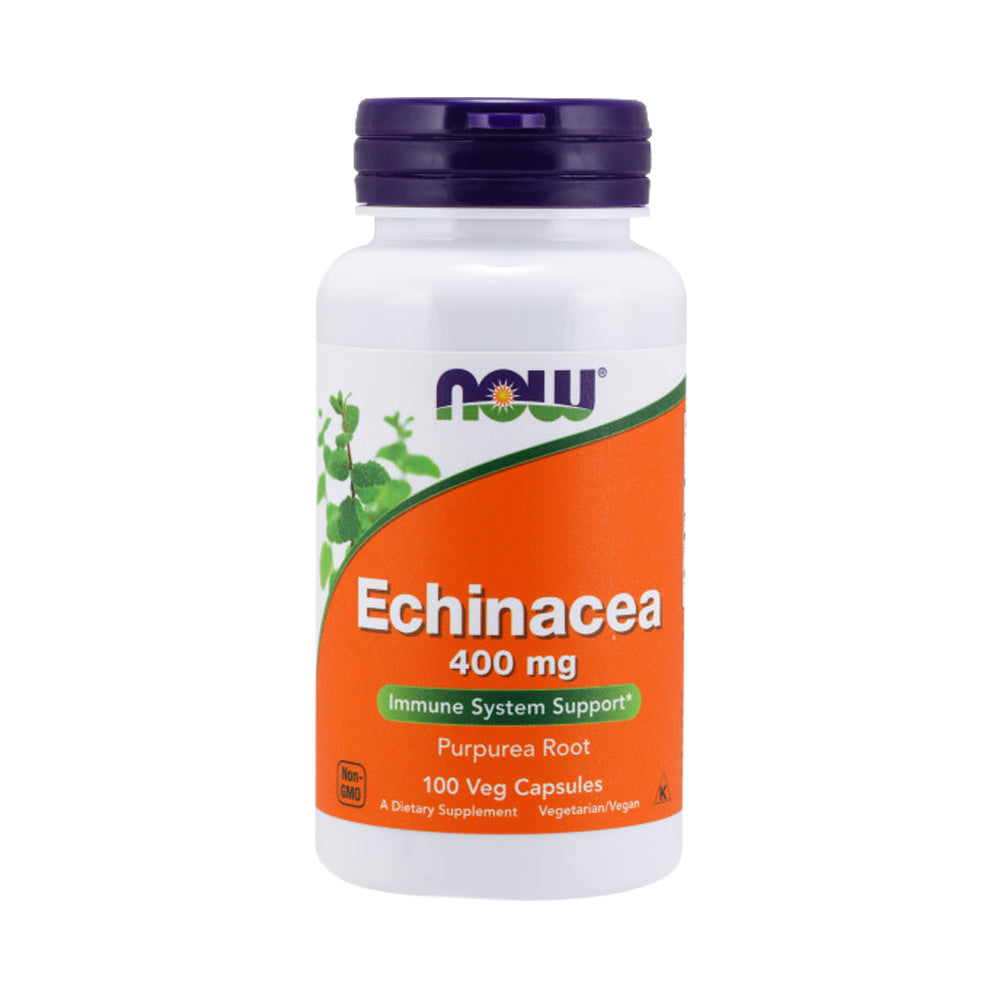 NOW Supplements, Echinacea (Purpurea Root) 400 mg, Immune System Support*, 100 Veg Capsules - Bloom Concept