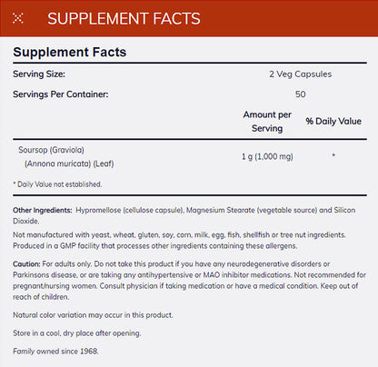 NOW Supplements, Graviola (Annona muricata) 500 mg, Healthy Cell Function*, 100 Veg Capsules Vitamins &amp; Supplements NOW Foods USA