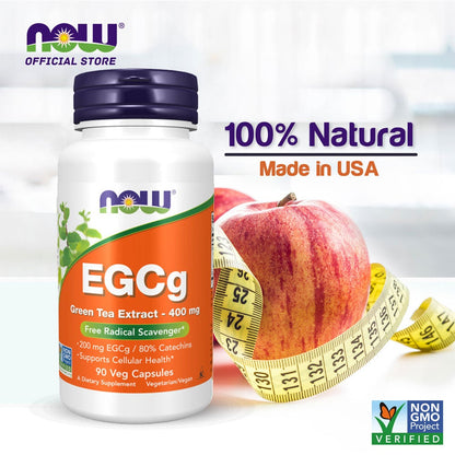 NOW Supplements, EGCg Green Tea Extract 400 mg, Free Radical Scavenger, 90 Veg Capsules Vitamins &amp; Supplements NOW Foods USA