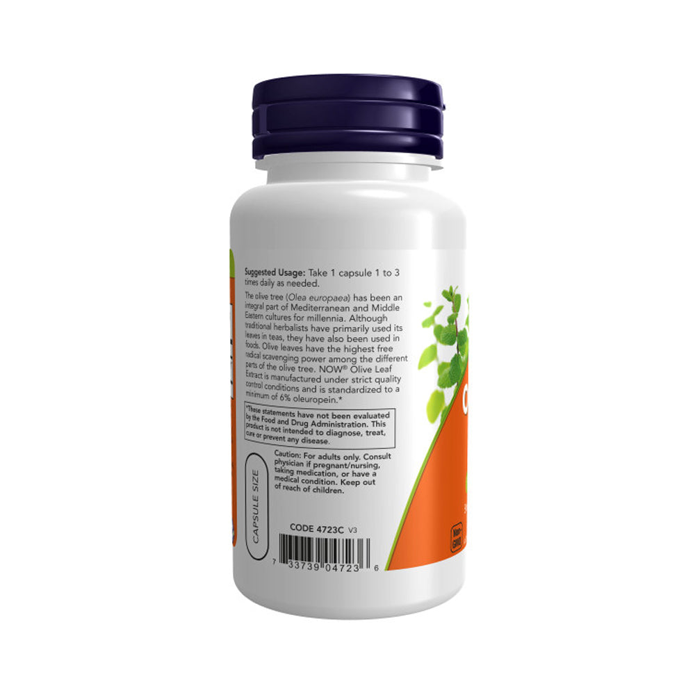 NOW Supplements, Olive Leaf Extract 500 mg, Free Radical Scavenger*, 60 Veg Capsules - Bloom Concept