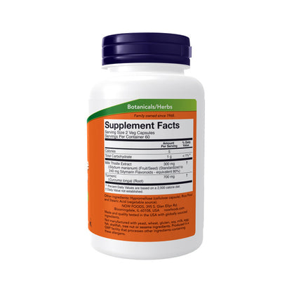 NOW Supplements, Silymarin Milk Thistle Extract 150 mg with Turmeric, Supports Liver Function*, 120 Veg Capsules Vitamins &amp; Supplements NOW Foods USA