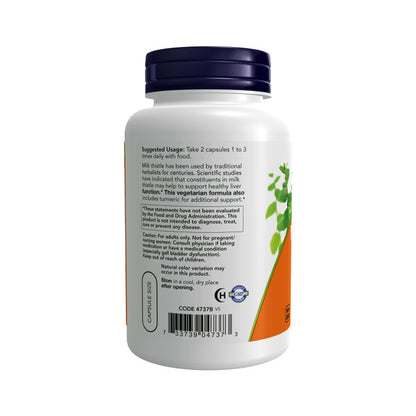 NOW Supplements, Silymarin Milk Thistle Extract 150 mg with Turmeric, Supports Liver Function*, 120 Veg Capsules Vitamins &amp; Supplements NOW Foods USA