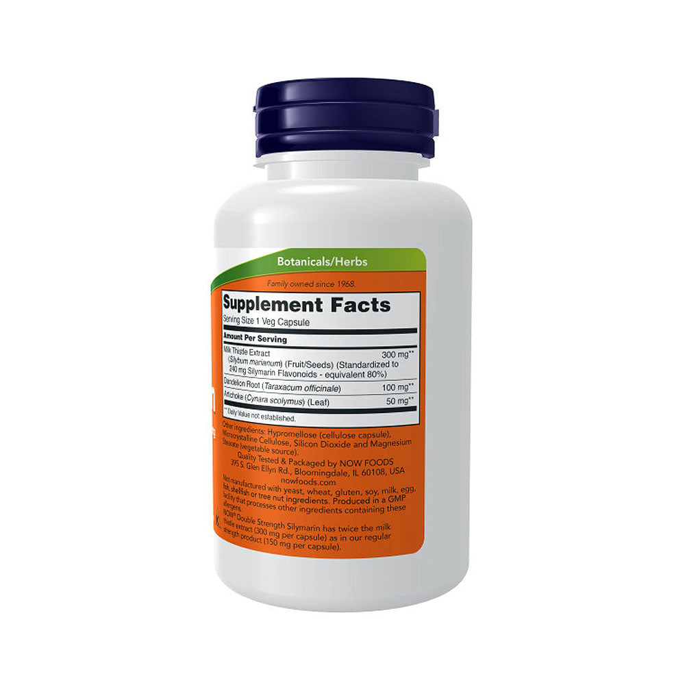 NOW Supplements, Silymarin Milk Thistle Extract 300 mg with Artichoke and Dandelion, Double Strength, Supports Liver Function, 100 Veg Capsules Vitamins &amp; Supplements NOW Foods USA