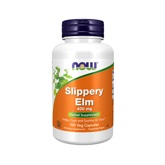 NOW Supplements, Slippery Elm (Ulmus rubra) 400 mg, Herbal Supplement, 100 Veg Capsules - Bloom Concept