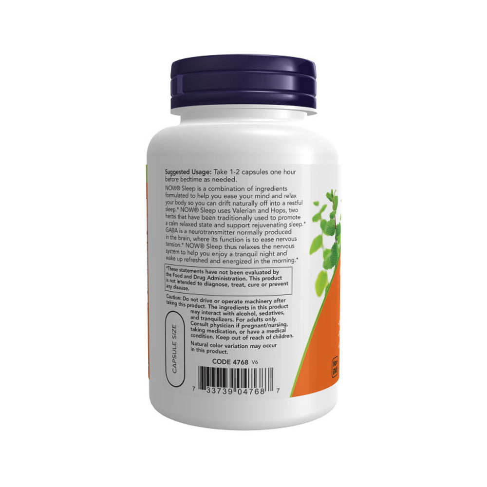 NOW Supplements, Sleep with Valerian Root Extract Plus Hops, Passionflower and GABA, Botanical Sleep Blend*, 90 Veg Capsules - Bloom Concept