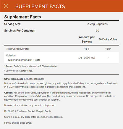 NOW FOODS Supplements, Valerian Root (Valeriana officinalis) 500 mg, Herbal Supplement, 100 Veg Capsules Vitamins &amp; Supplements NOW Foods USA