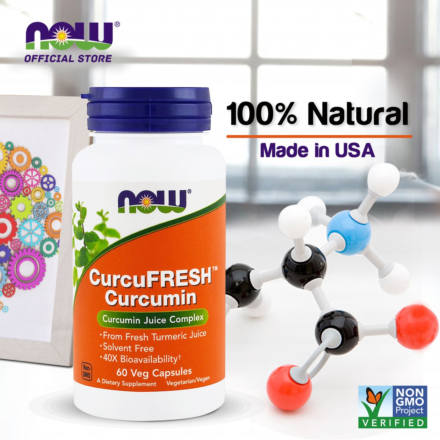 NOW Supplements, CurcuFRESH™ Curcumin, Derived from Fresh Turmeric Juice, Curcumin Juice Complex, 60 Veg Capsules - Bloom Concept