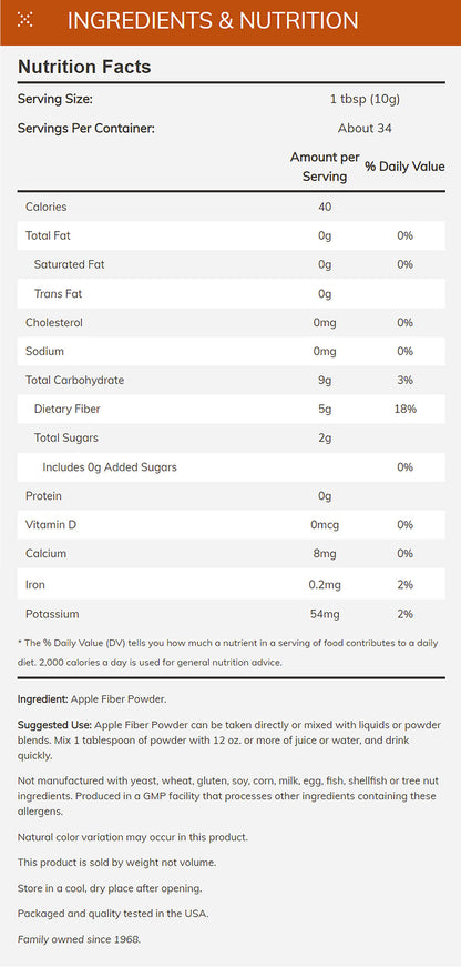 NOW Supplements, Pure Apple Fiber Powder with Apple Pectin, Non-GMO Project Verified, 12-Ounce (340 g) Vitamins &amp; Supplements NOW Foods USA
