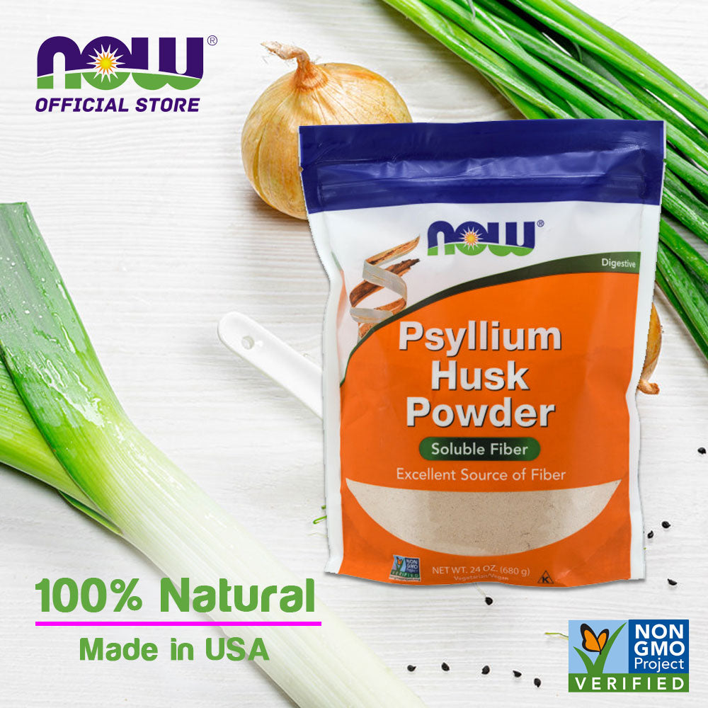 NOW Supplements, Psyllium Husk Powder, Non-GMO Project Verified, Soluble Fiber, 24-Ounce (680 g) - Bloom Concept
