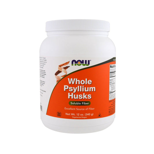 NOW Supplements, Whole Psyllium Husks, Non-GMO Project Verified, Soluble Fiber, 12-Ounce (340 g) - Bloom Concept