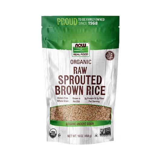NOW Foods, Organic Sprouted Brown Rice, Raw, Gluten-Free and Whole Grain, 16-Ounce (454g) - Bloom Concept