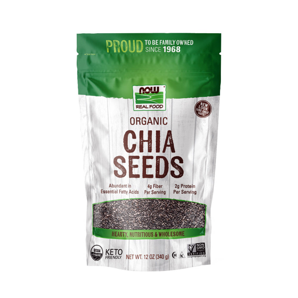 NOW Foods, Organic Black Chia Seeds, Non-GMO, Source of Healthy Fatty Acids and Fiber, 12-Ounce (Packaging May Vary)(340g) Natural Foods NOW Foods USA