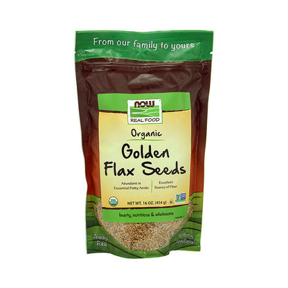 NOW Foods, Organic Golden Flax Seeds, Source of Essential Fatty Acids and Fiber, Certified Non-GMO, 16-Ounce (454 g) Natural Foods NOW Foods USA