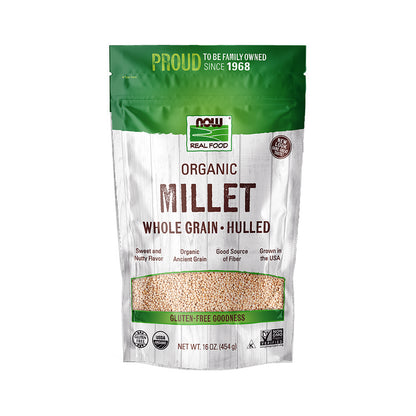 NOW Foods, Organic Millet, Gluten-Free, Whole Grain, Hulled, USA-Grown, 16-Ounce (454g) Natural Foods NOW Foods USA