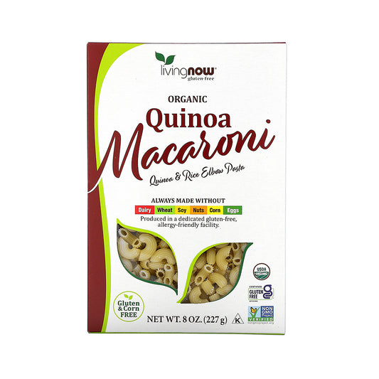 Now Foods, Organic Quinoa Macaroni, Gluten-Free, Corn-Free, Non-GMO Elbow Pasta, 8 oz (227 g) - Bloom Concept