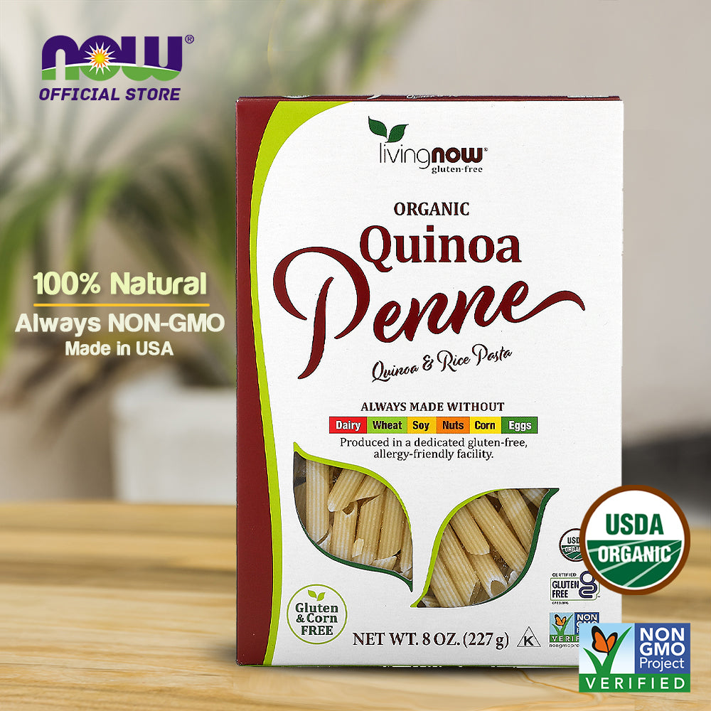 NOW Foods, Organic Quinoa Penne, Gluten-Free, Corn-Free, Non-GMO, Quinoa and Rice Pasta, 8-Ounce (227g) - Bloom Concept