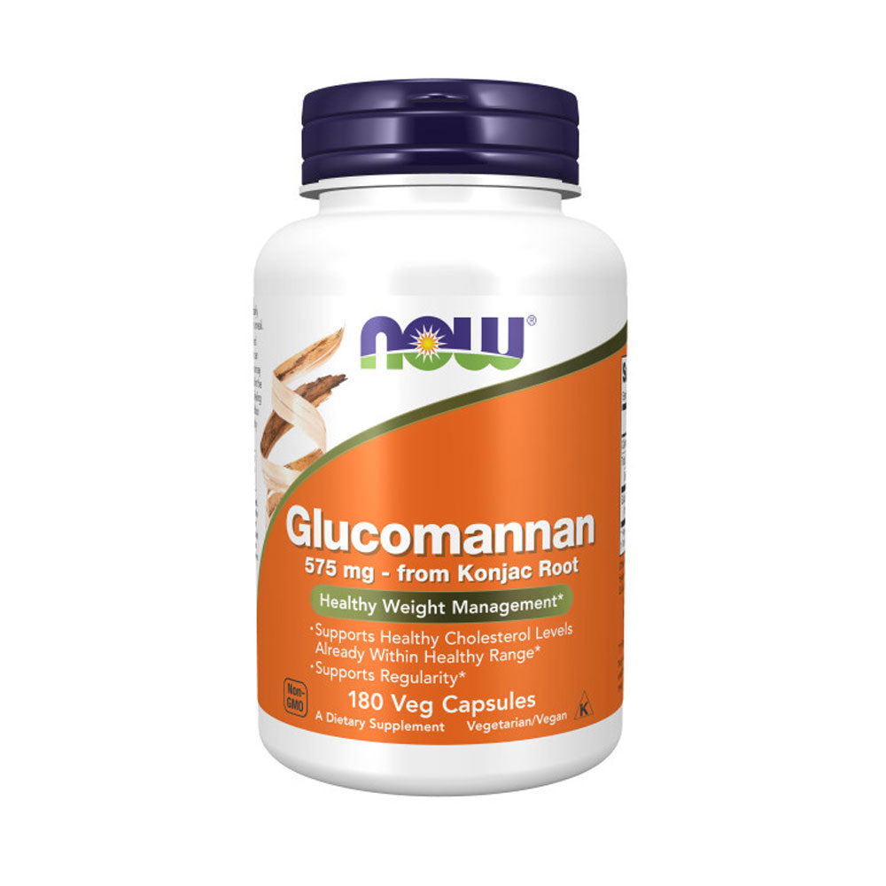 NOW Supplements, Glucomannan (Amorphophallus konjac) 575 mg, Supports Regularity*, Healthy Weight Management*, 180 Veg Capsules - Bloom Concept