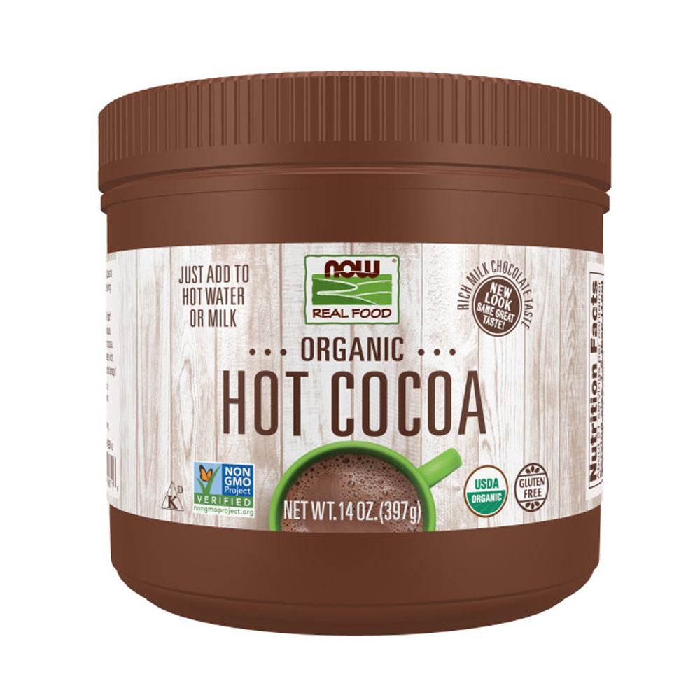 NOW Foods, Cocoa Cocoa Lovers™ Organic Hot Cocoa, Instant, Rich Milk Chocolate Taste, Low-Fat and Gluten-Free, 14-Ounce (297g) - Bloom Concept