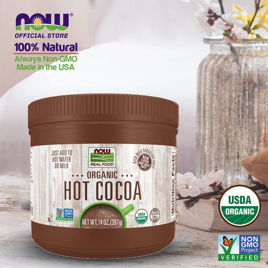 NOW Foods, Cocoa Cocoa Lovers™ Organic Hot Cocoa, Instant, Rich Milk Chocolate Taste, Low-Fat and Gluten-Free, 14-Ounce (297g) - Bloom Concept