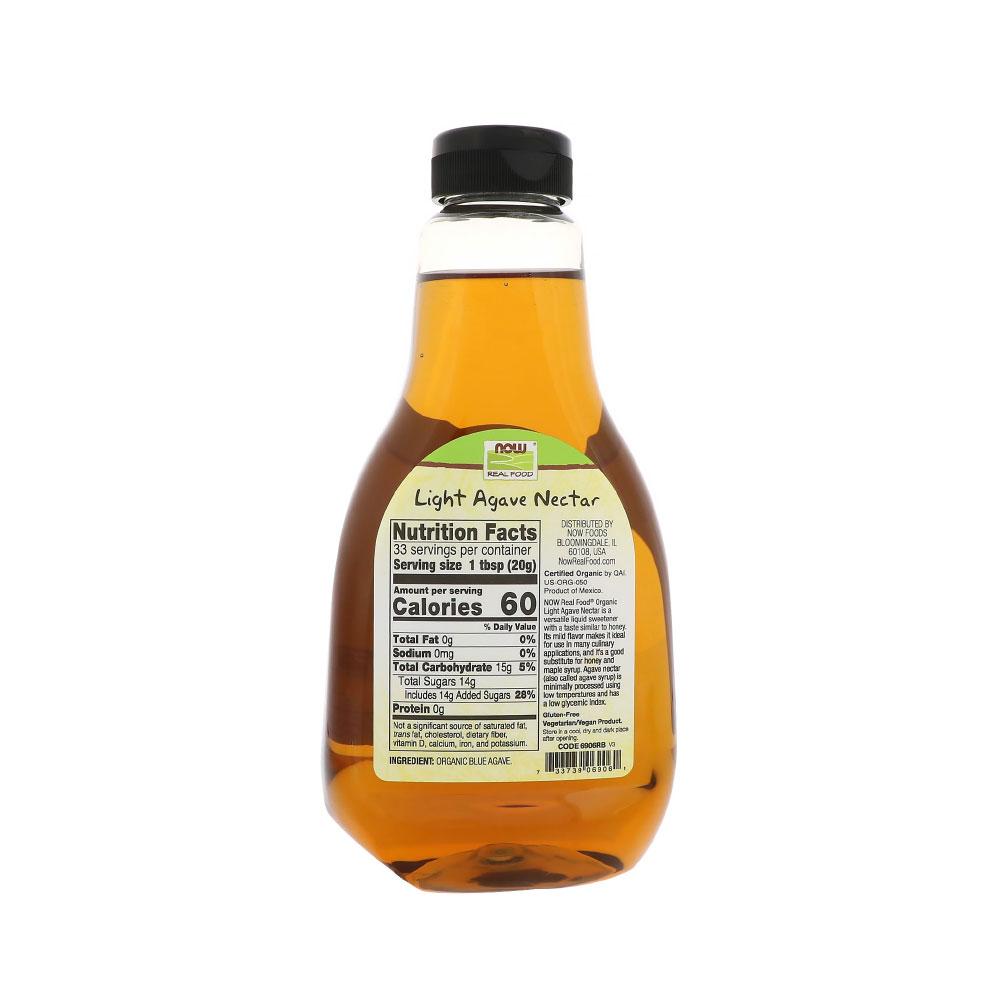 NOW Foods, Certified Organic Light Agave Nectar, Blue Agave, Certified Non-GMO, Low-Glycemic Sweetener, Kosher, 23.2-Ounce (660 g) - Bloom Concept