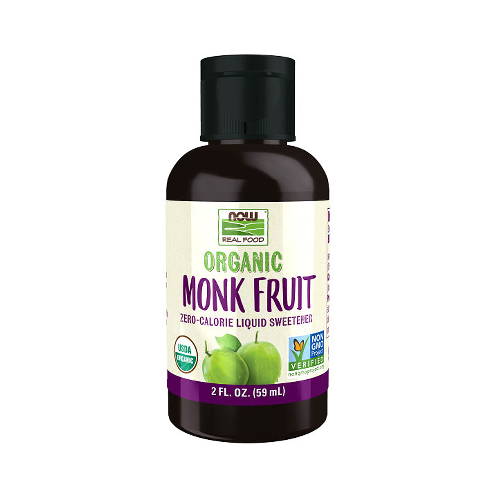 NOW Foods, Certified Organic Monk Fruit Liquid, Zero-Calorie Liquid Sweetener, Non-GMO, Low Glycemic Impact, 2-Ounce (59ml) Natural Foods NOW Foods USA