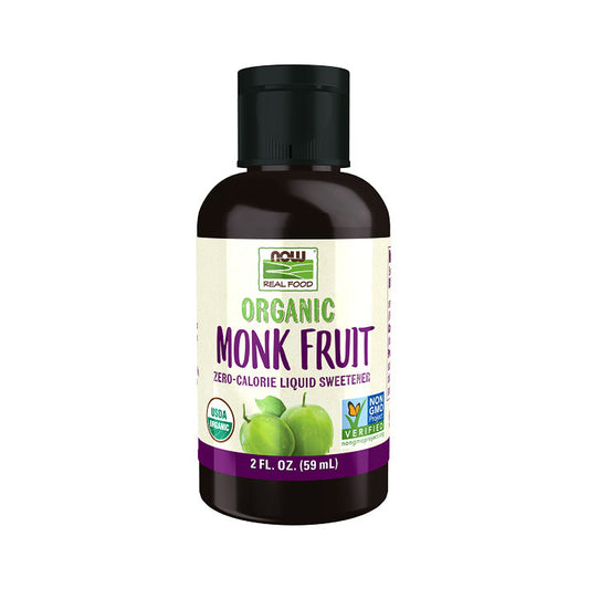 NOW Foods, Certified Organic Monk Fruit Liquid, Zero-Calorie Liquid Sweetener, Non-GMO, Low Glycemic Impact, 2-Ounce (59ml) - Bloom Concept