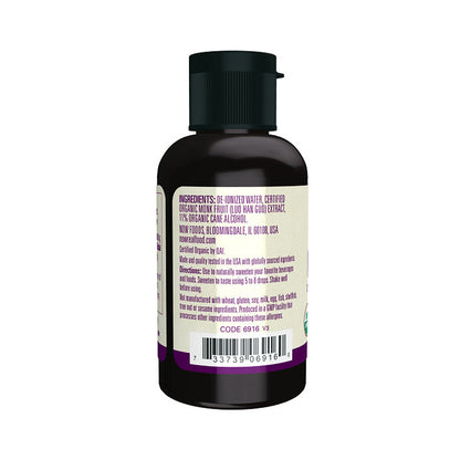 NOW Foods, Certified Organic Monk Fruit Liquid, Zero-Calorie Liquid Sweetener, Non-GMO, Low Glycemic Impact, 2-Ounce (59ml) Natural Foods NOW Foods USA