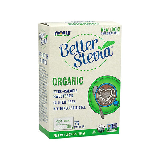 Now Foods, Certified Organic, Better Stevia, 75 Packets, 2.65 oz (75 g) - Bloom Concept