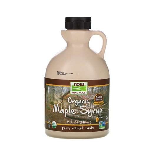 Now Foods, Real Food, Organic Maple Syrup, Grade A, Dark Color, 32 fl oz (946 ml) - Bloom Concept