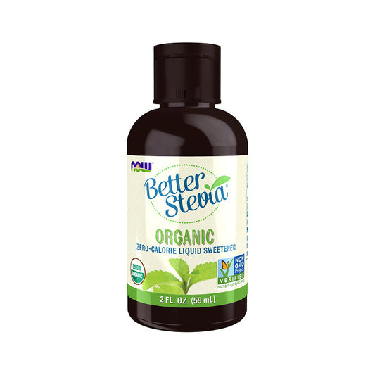 NOW Foods, Certified Organic BetterStevia Liquid, Zero-Calorie Liquid Sweetener, Low Glycemic Impact, Certified Non-GMO, 2-Ounce (60 ml) - Bloom Concept