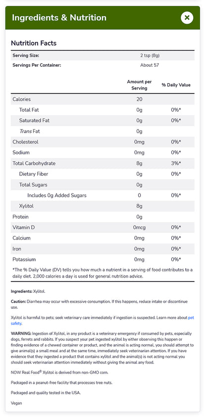 NOW Foods, Xylitol, Pure with No Added Ingredients, Keto-Friendly, Low Glycemic Impact, Low Calorie, 2.5-Pound (1134 g) Natural Foods NOW Foods USA