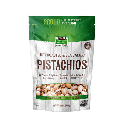 NOW Foods, Pistachios, Roasted with Sea Salt, Source of Protein, Fiber and Healthy Fatty Acids, (340g) Natural Foods NOW Foods USA