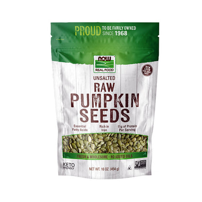 NOW Foods, Pumpkin Seeds, Raw and Unsalted, Essential Fatty Acids, Rich in Iron, Excellent Source of Protein, Certified Non-GMO, 1-Pound (454g) Natural Foods NOW Foods USA