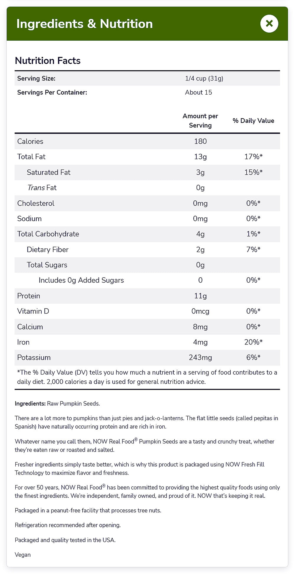 NOW Foods, Pumpkin Seeds, Raw and Unsalted, Essential Fatty Acids, Rich in Iron, Excellent Source of Protein, Certified Non-GMO, 1-Pound (454g) Natural Foods NOW Foods USA