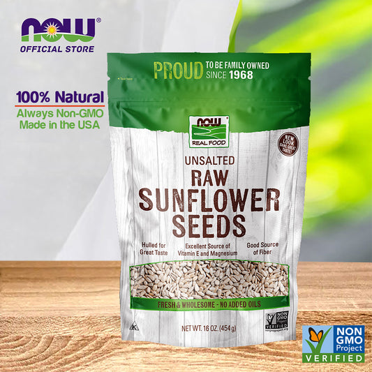 NOW Foods, Sunflower Seeds, Raw and Unsalted, Hulled for Great Taste, Excellent Source of Vitamin E and Magnesium, Grown in the USA, Certified Non-GMO, 1-Pound (454 g) - Bloom Concept