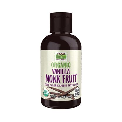 NOW Foods, Organic Liquid Monk Fruit, Vanilla, Zero-Calorie Sweetener, 1.8-Ounce (53ml) Natural Foods NOW Foods USA