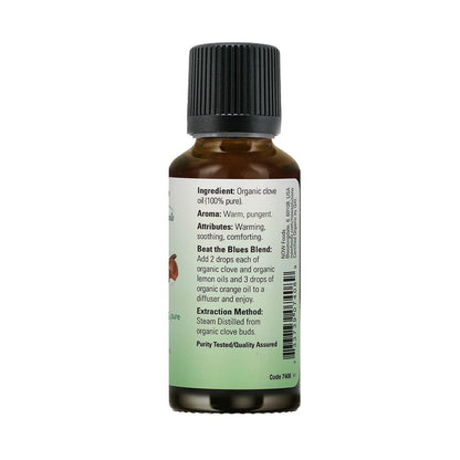 NOW Essential Oils, Organic Clove Oil, Balancing Aromatherapy Scent, Steam Distilled, 1-Ounce (30ml) Essential oils NOW Foods USA