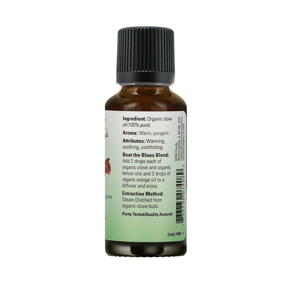 NOW Essential Oils, Organic Clove Oil, Balancing Aromatherapy Scent, Steam Distilled, 1-Ounce (30ml) - Bloom Concept