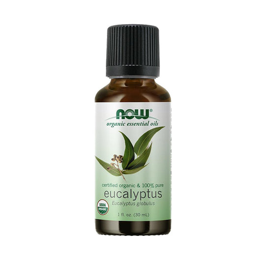NOW Essential Oils, Organic Eucalyptus Globulus Oil, Clarifying Aromatherapy Scent, Steam Distilled, 100% Pure, Vegan, Child Resistant Cap, 1-Ounce (30ml) - Bloom Concept