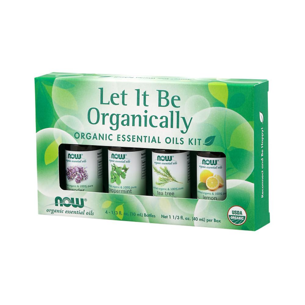 NOW Let It Be Organically Kit, 4x10ml Including: Organic Lavender, Organic Tea Tree, Organic Peppermint and Organic Lemon Essential Oils - Bloom Concept