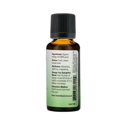 NOW Essential Oils, Organic Orange Oil, Uplifting Aromatherapy Scent, Cold Pressed, 100% Pure, Vegan, Child Resistant Cap, 1-Ounce (30ml) Essential oils NOW Foods USA